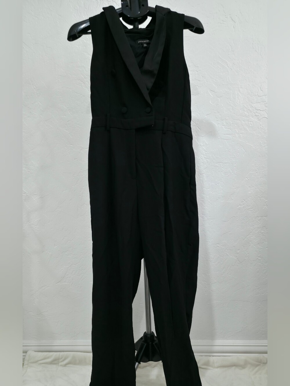 Banana Republic Black Sleeveless Tuxedo Jumpsuit